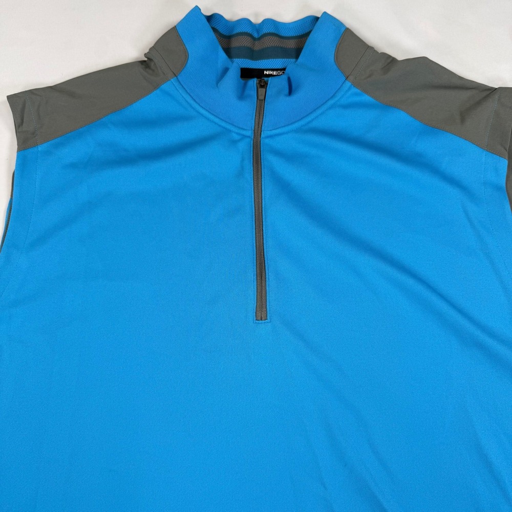 Nike Golf Dri Fit 1/4 Zip Vest Mens XL Blue Gray Sleeveless Performance - Picture 9 of 9